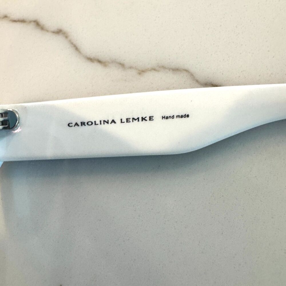 Carolina Lemke 'Sarah' Oversized Black & White Cat Eye Sunglasses - New in Box - Picture 4 of 6